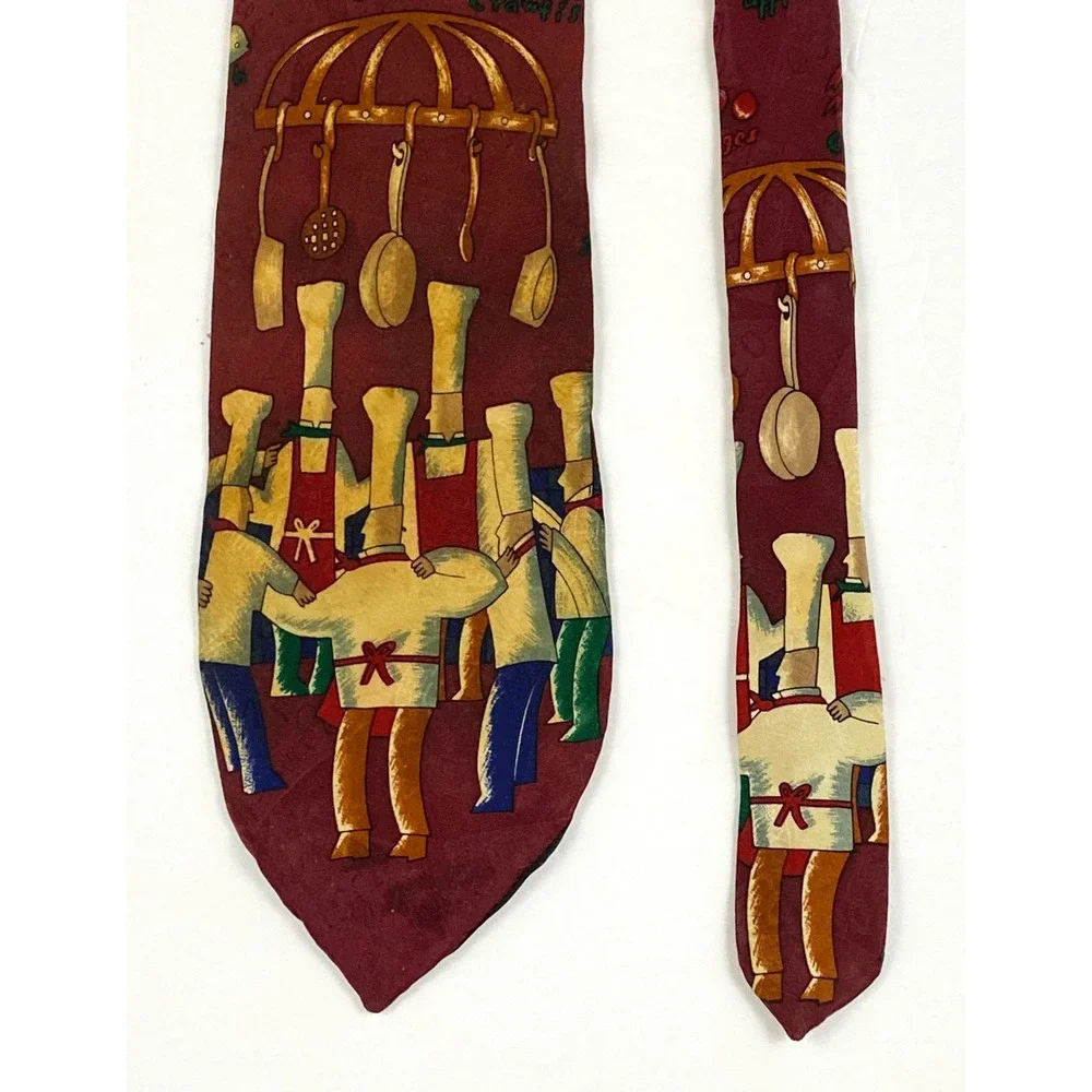 Tabasco Mens Chefs Kitchen Fish Neck Tie Licensed Peppers Wine Food Silk Necktie